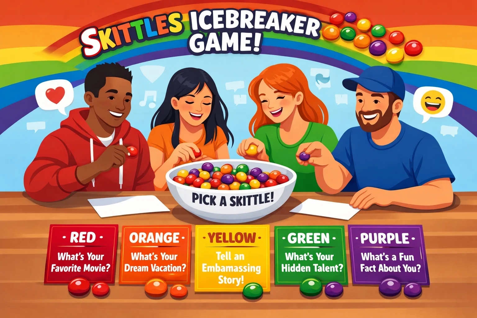 Skittles Icebreaker Game: Fun Questions by Color (2026)